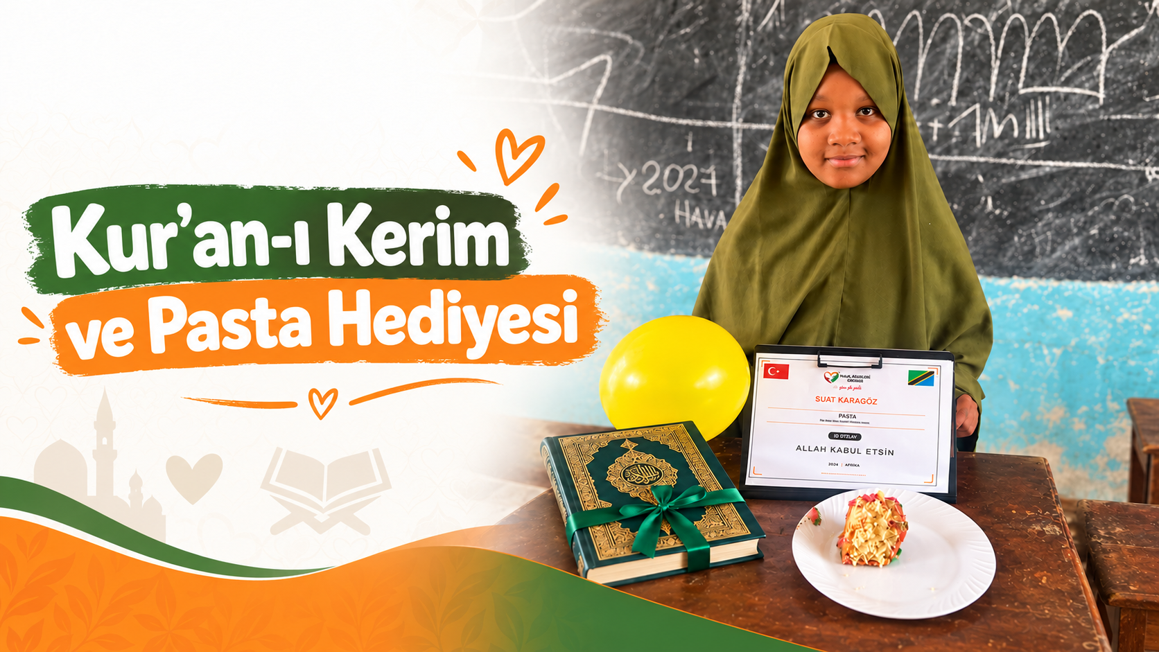 Kur’an-ı Kerim Hediyesi ve Pasta İkramı Bağışı